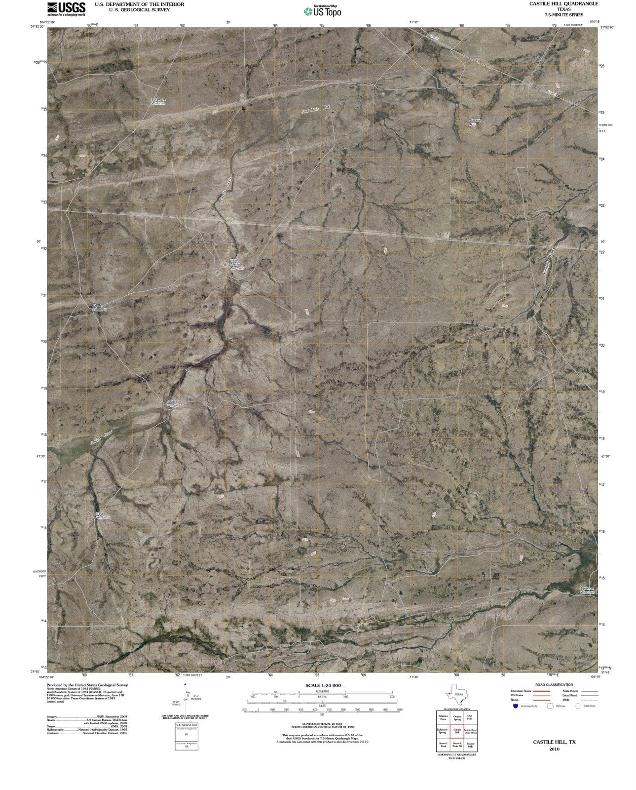 2010 Castile Hill, TX - Texas - USGS Topographic Map