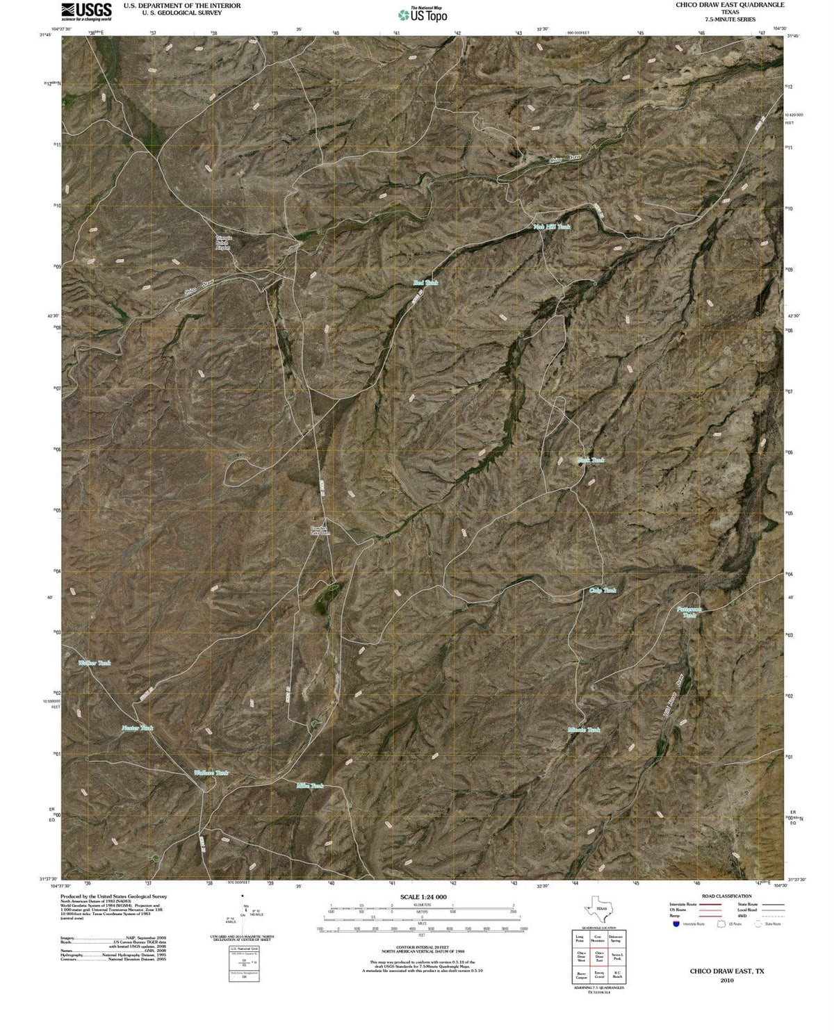 2010 Chicoraw East, TX - Texas - USGS Topographic Map