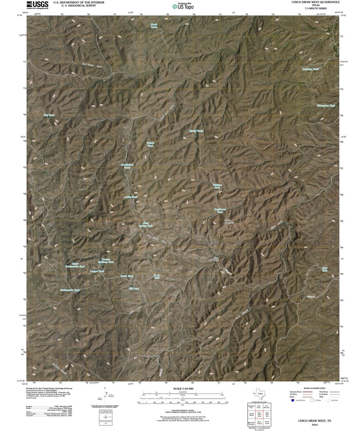 2010 Chicoraw West, TX - Texas - USGS Topographic Map