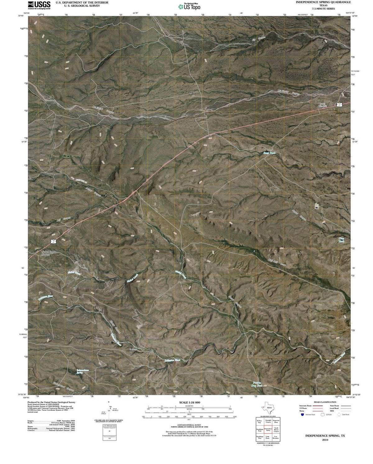 2010 Independence Spring, TX - Texas - USGS Topographic Map