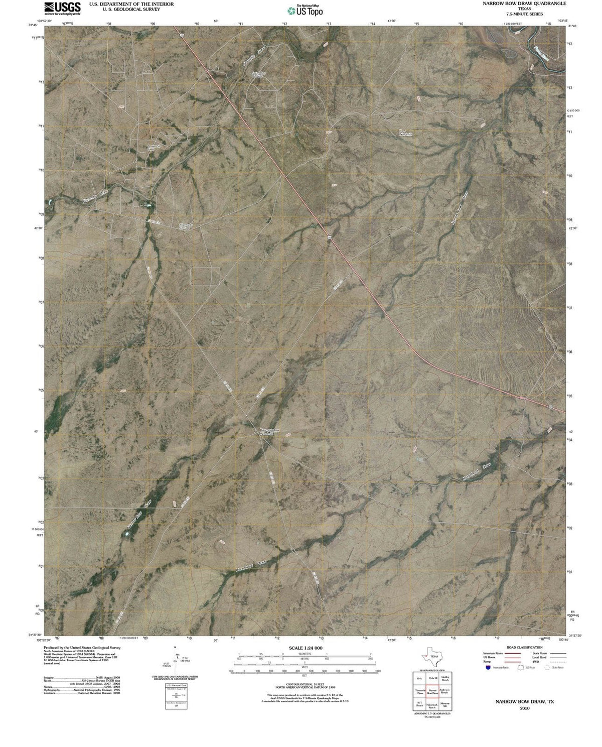 2010 Narrow Bow Draw, TX - Texas - USGS Topographic Map