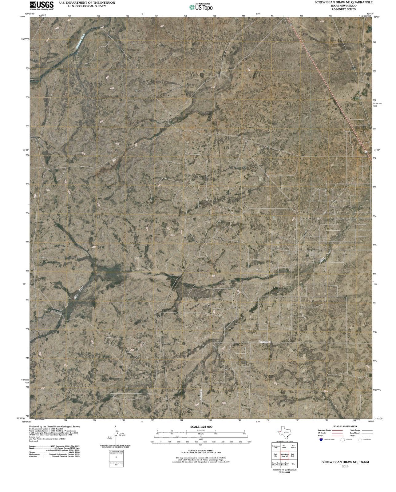 2010 Screw Bean Draw, TX - Texas - USGS Topographic Map