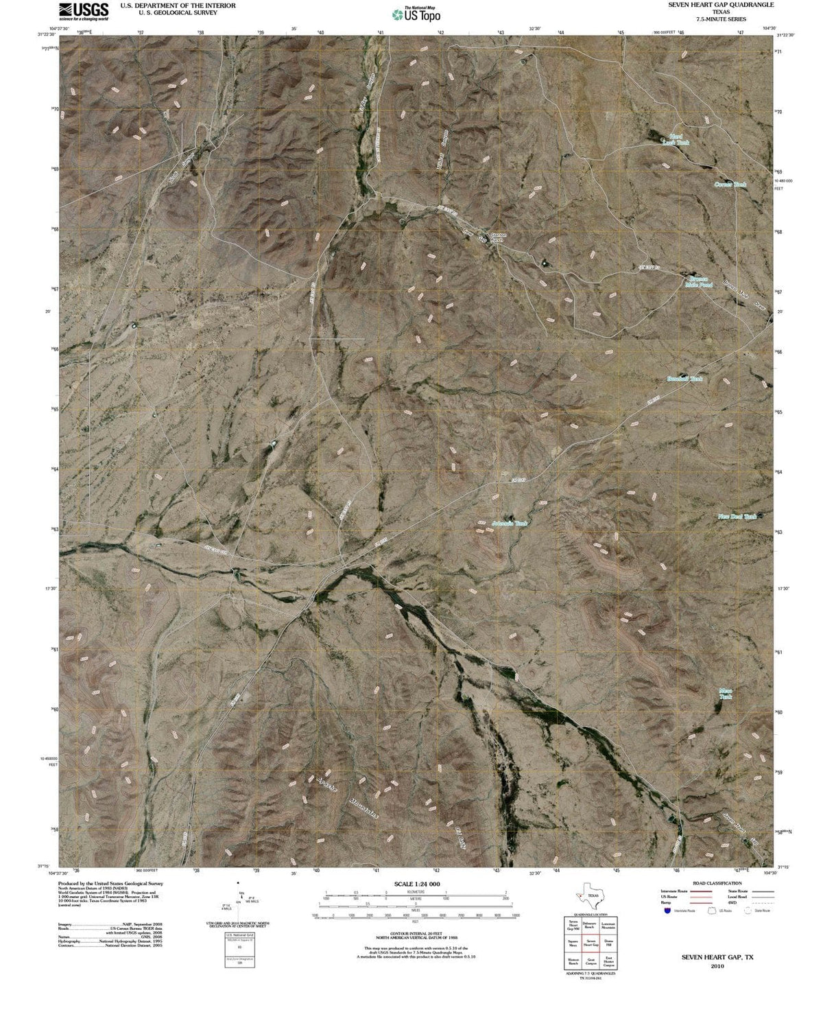2010 Seven Heart Gap, TX - Texas - USGS Topographic Map