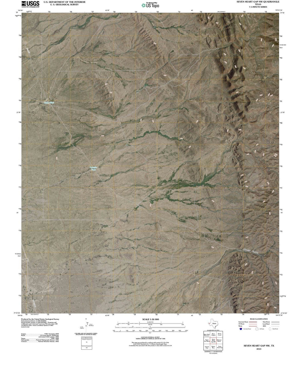 2010 Seven Heart Gap, TX - Texas - USGS Topographic Map