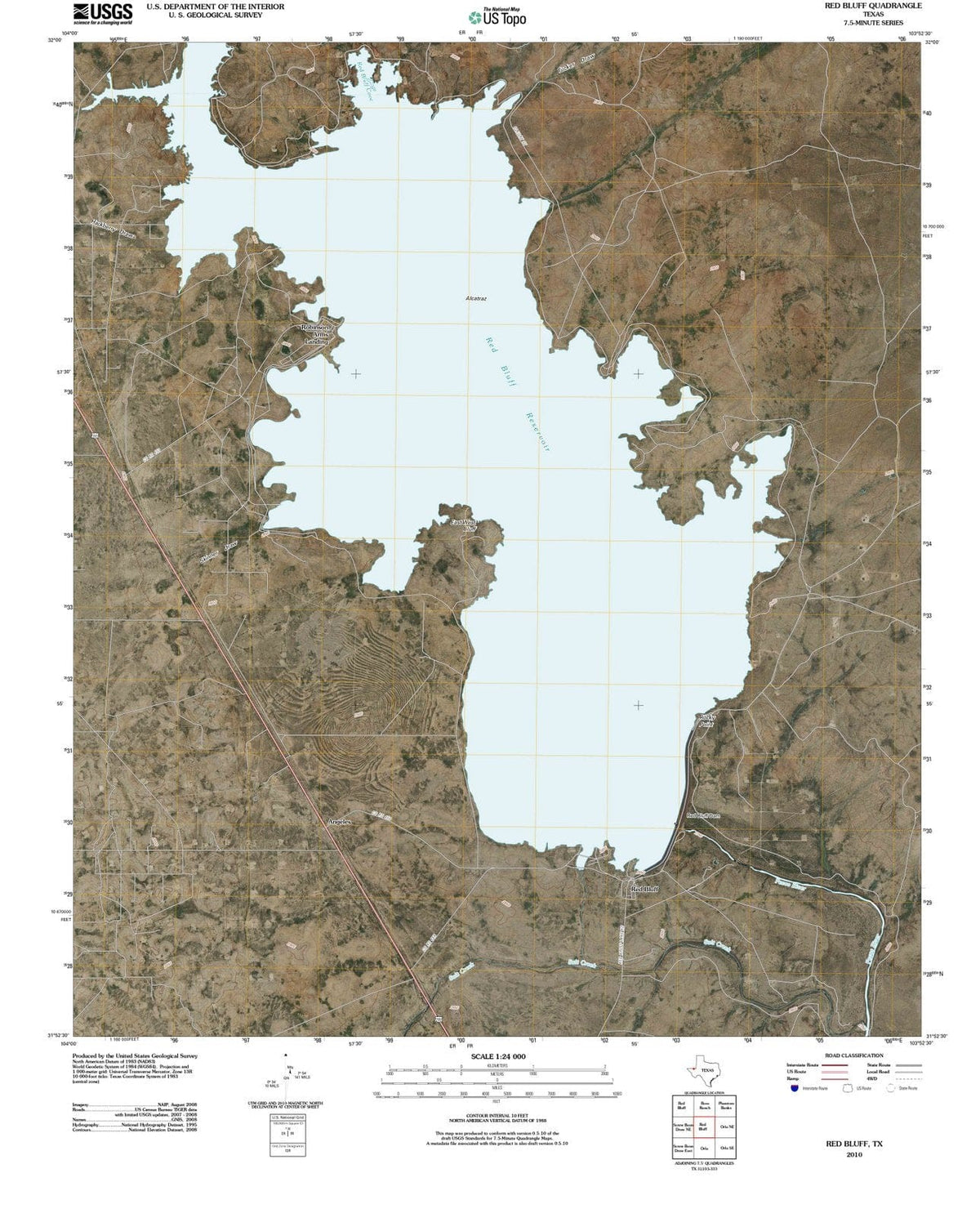 2010 Red Bluff, TX - Texas - USGS Topographic Map