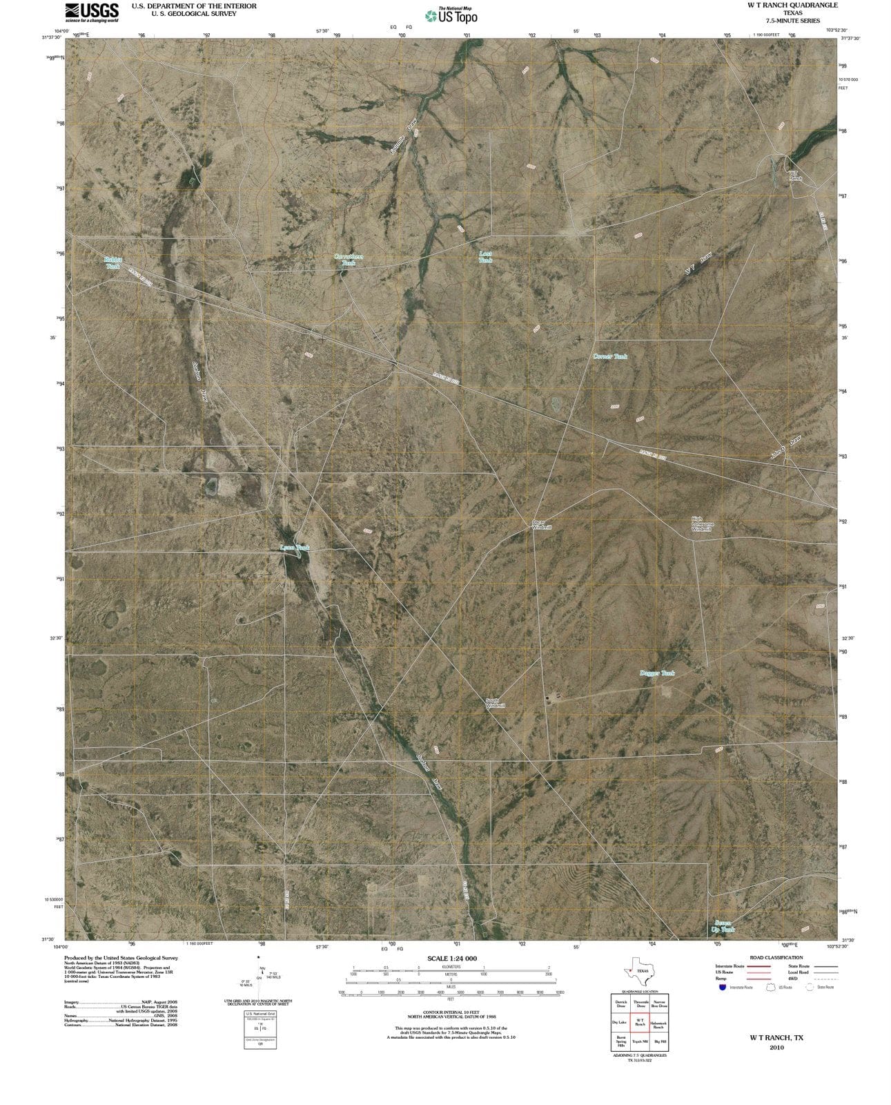 2010 W T Ranch, TX - Texas - USGS Topographic Map