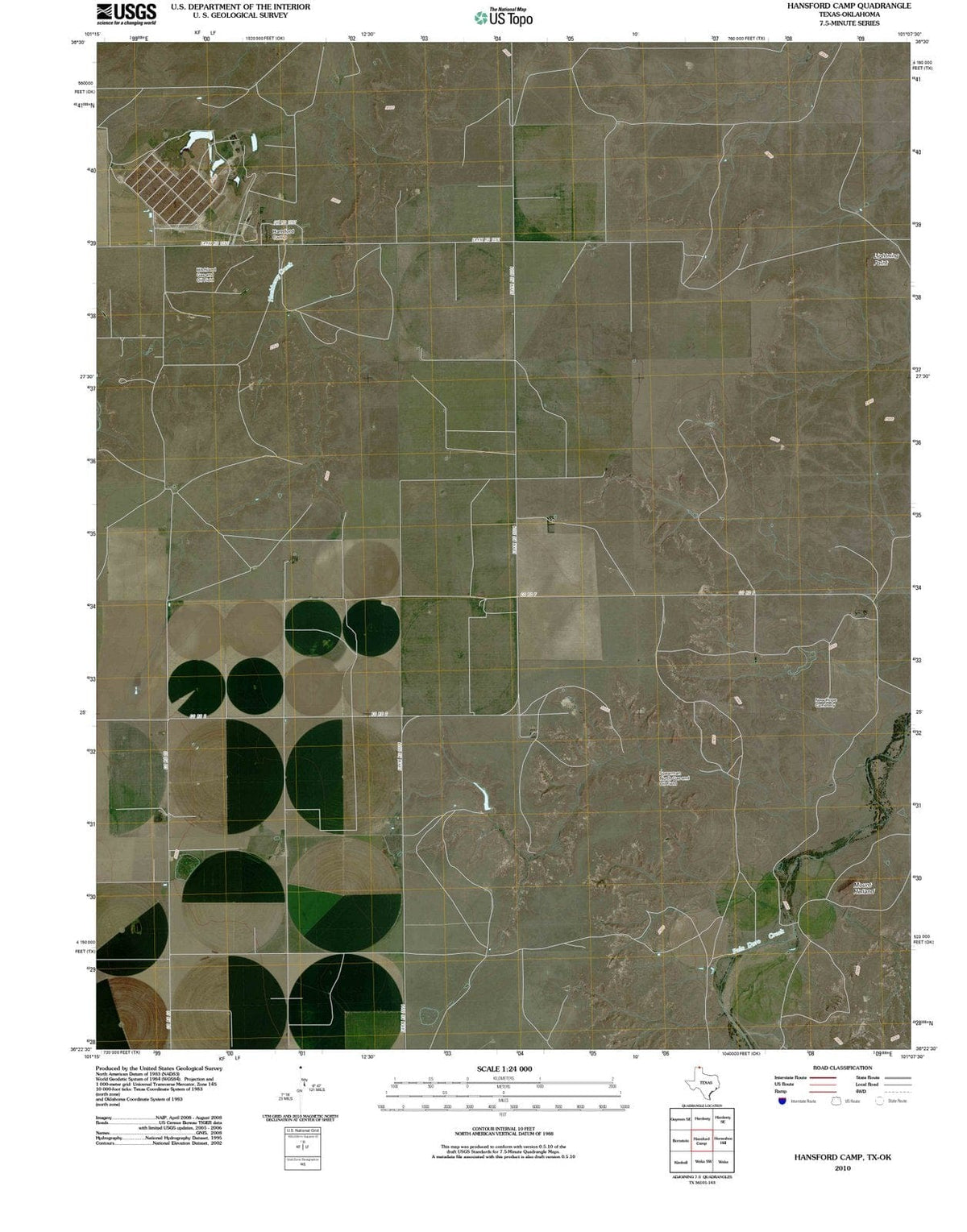 2010 Hansford Camp, TX - Texas - USGS Topographic Map