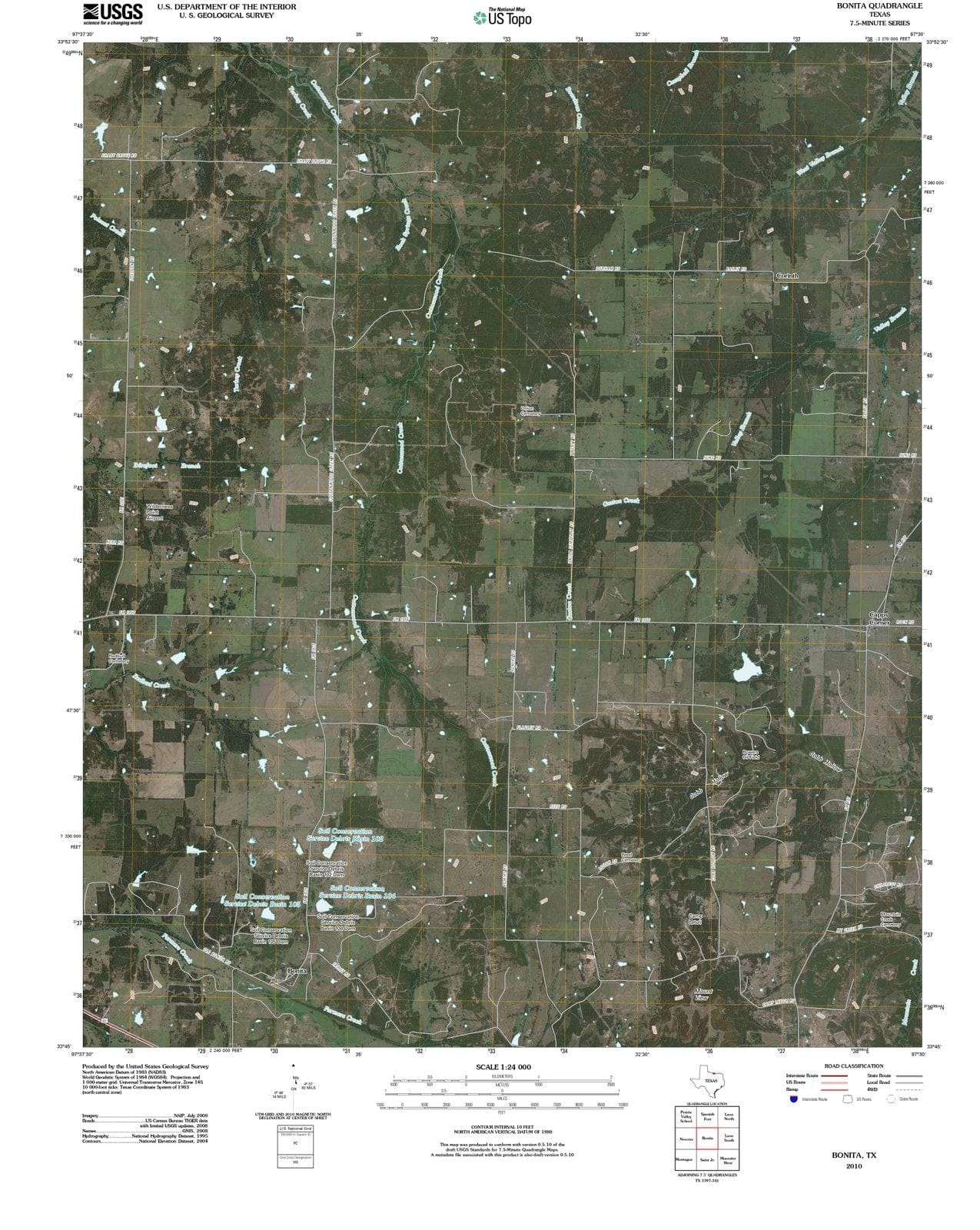 2010 Bonita, TX - Texas - USGS Topographic Map