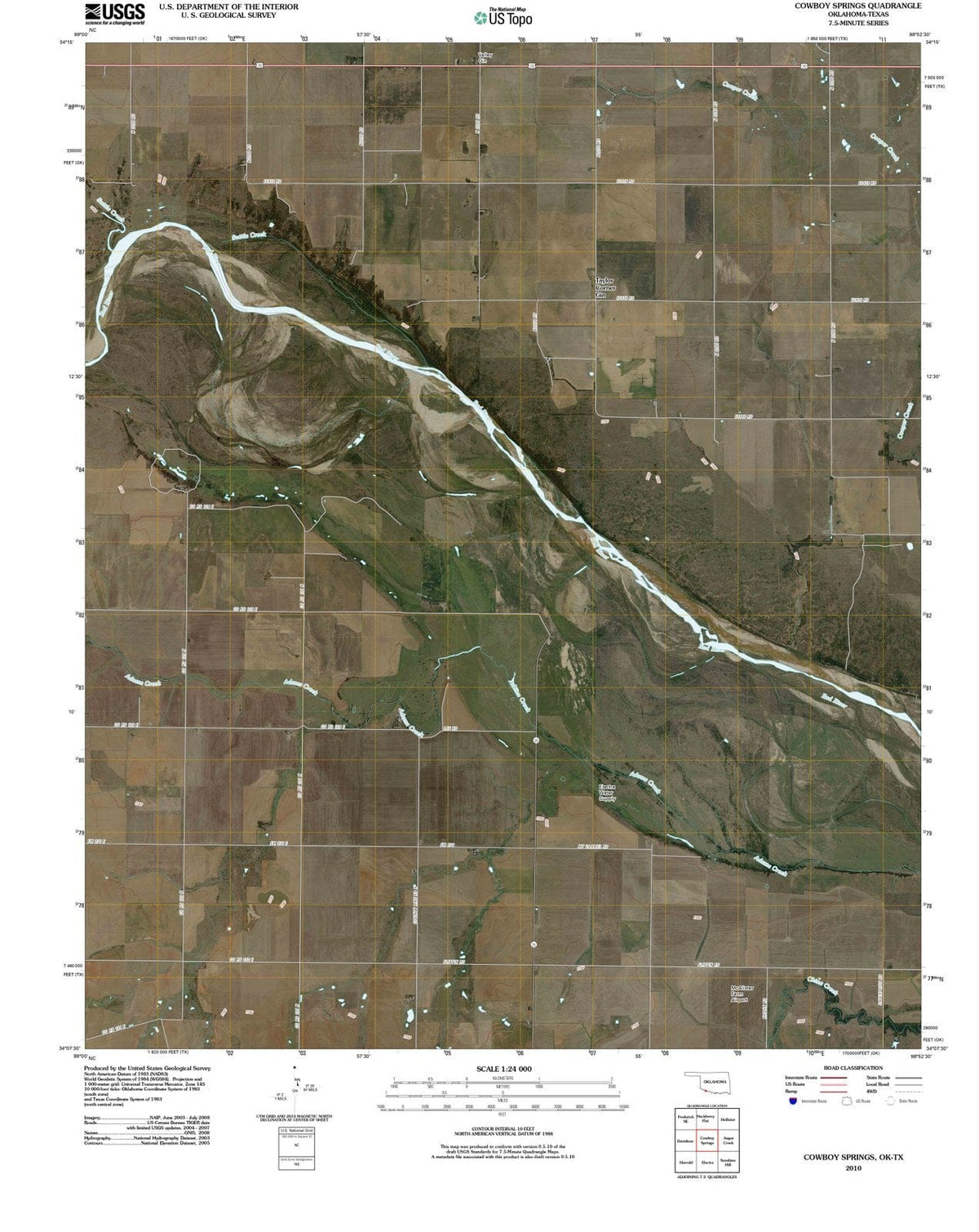 2010 Cowboy Springs, OK - Oklahoma - USGS Topographic Map