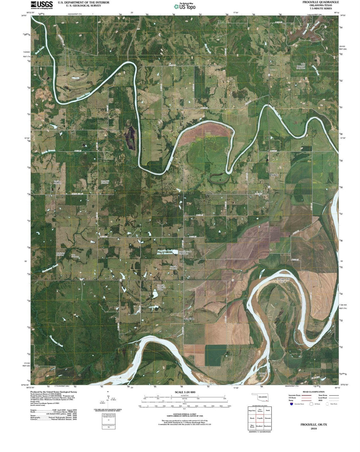 2010 Frogville, OK - Oklahoma - USGS Topographic Map