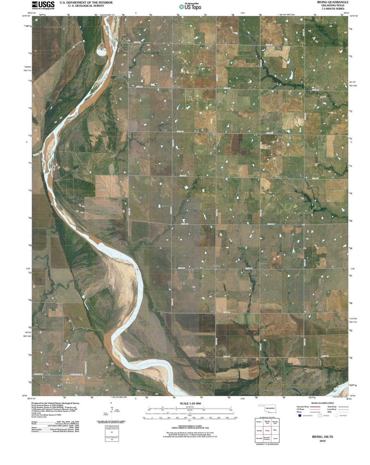 2010 Irving, OK - Oklahoma - USGS Topographic Map