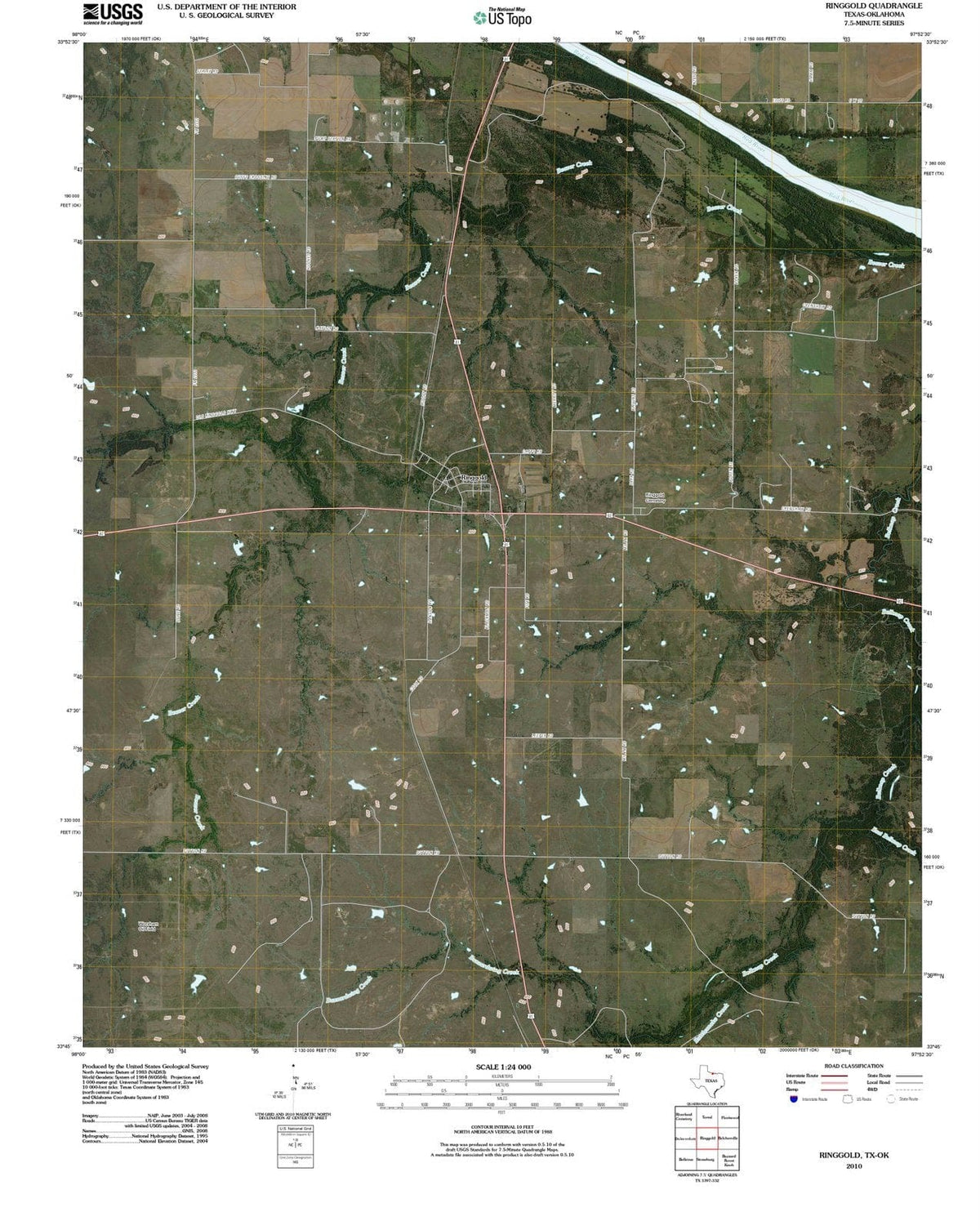 2010 Ringgold, TX - Texas - USGS Topographic Map
