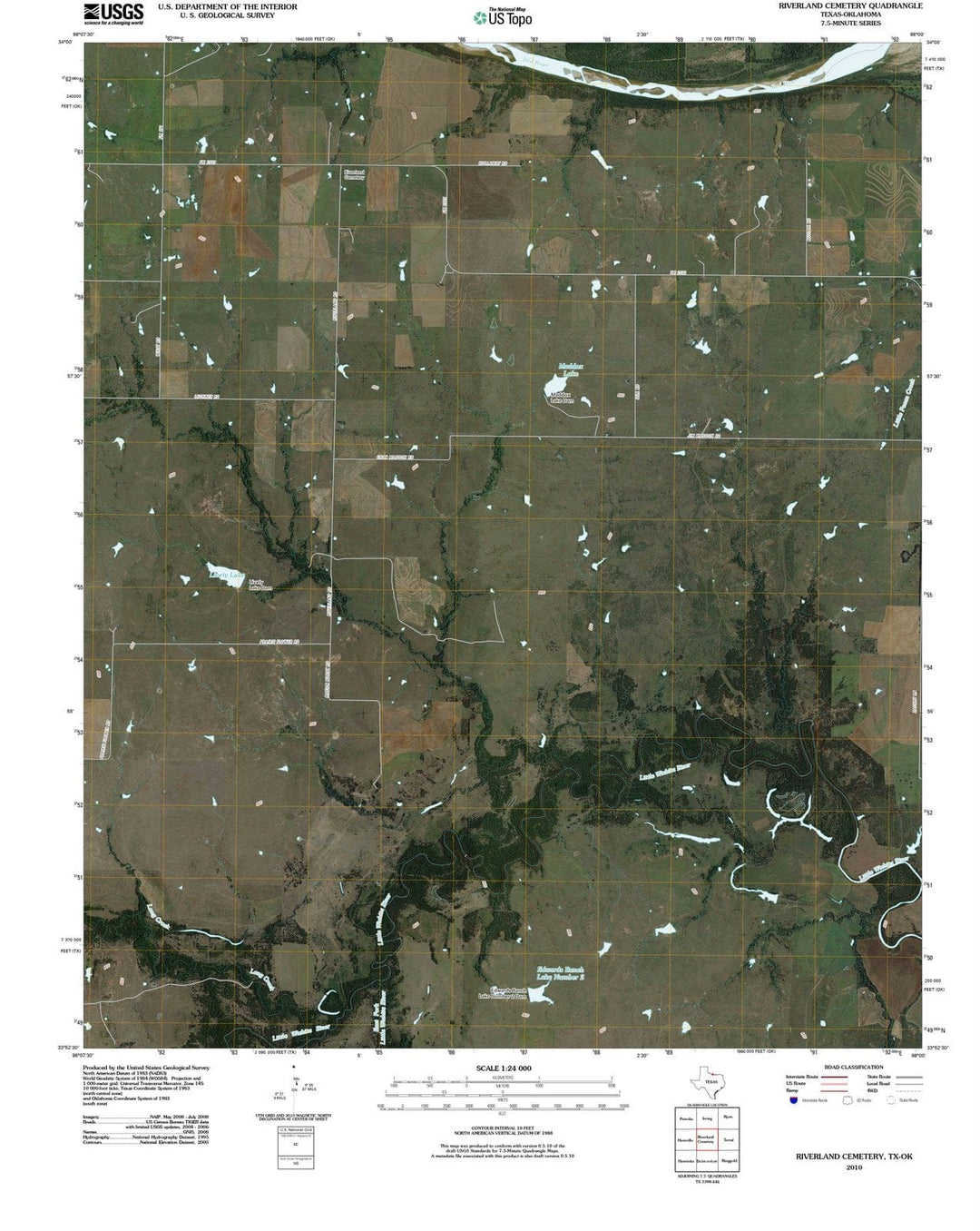 2010 Riverland Cemetery, TX - Texas - USGS Topographic Map