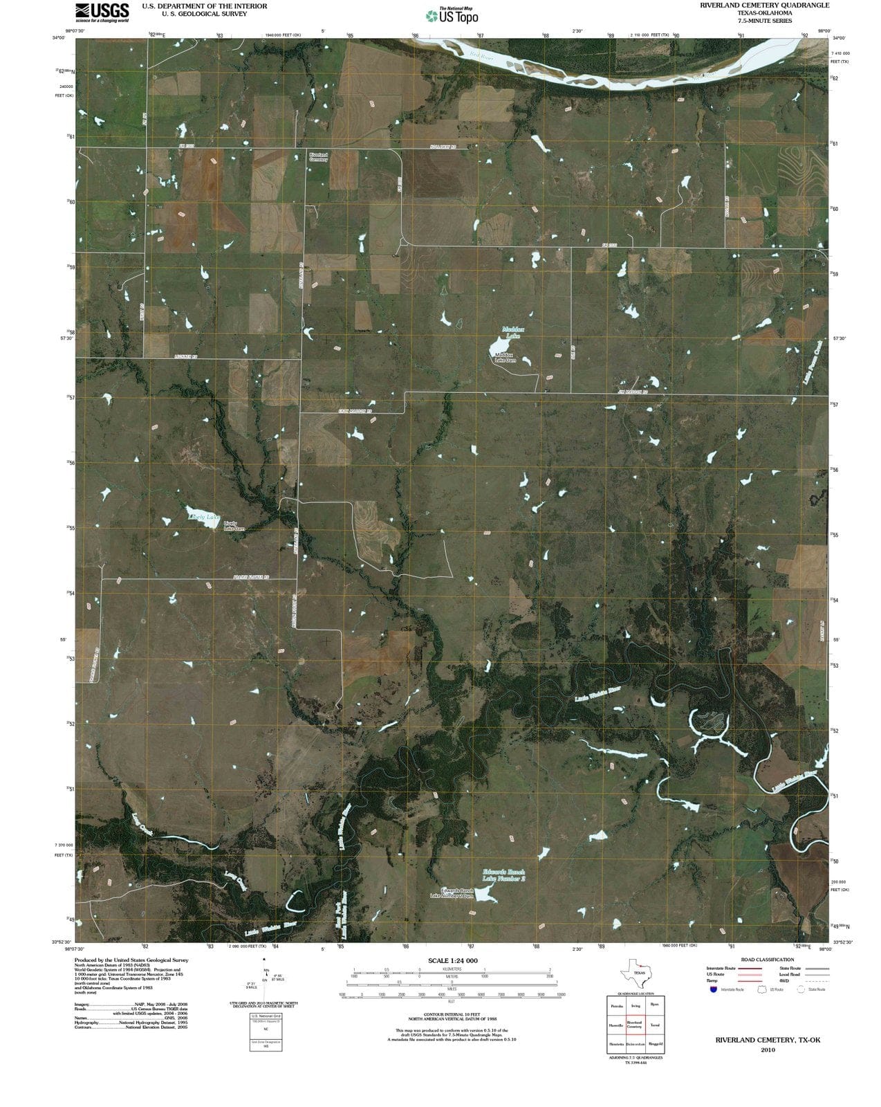 2010 Riverland Cemetery, TX - Texas - USGS Topographic Map