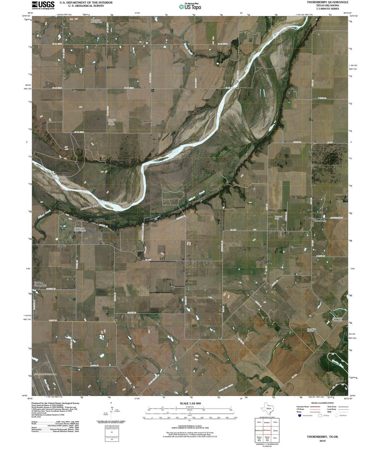 2010 Thornberry, TX - Texas - USGS Topographic Map