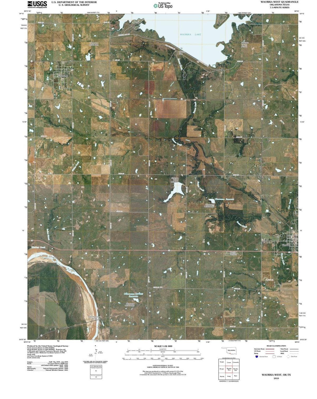 2010 Waurika West, OK - Oklahoma - USGS Topographic Map