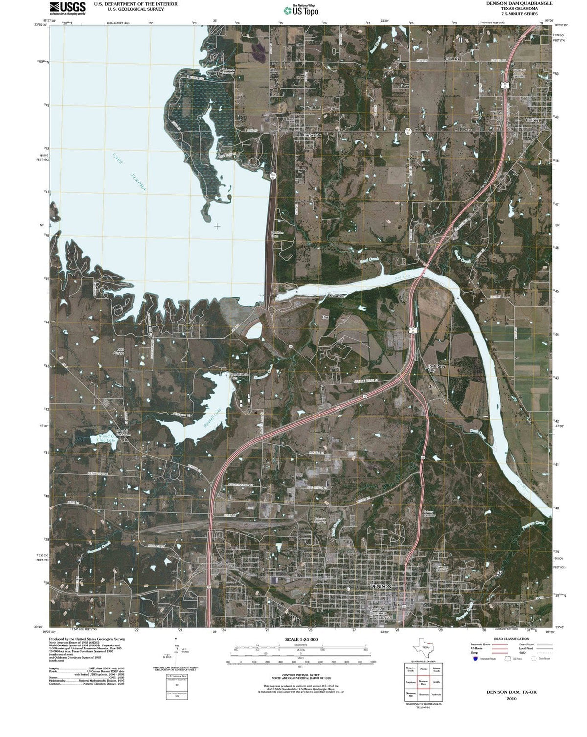 2010 Denisonam, TX - Texas - USGS Topographic Map