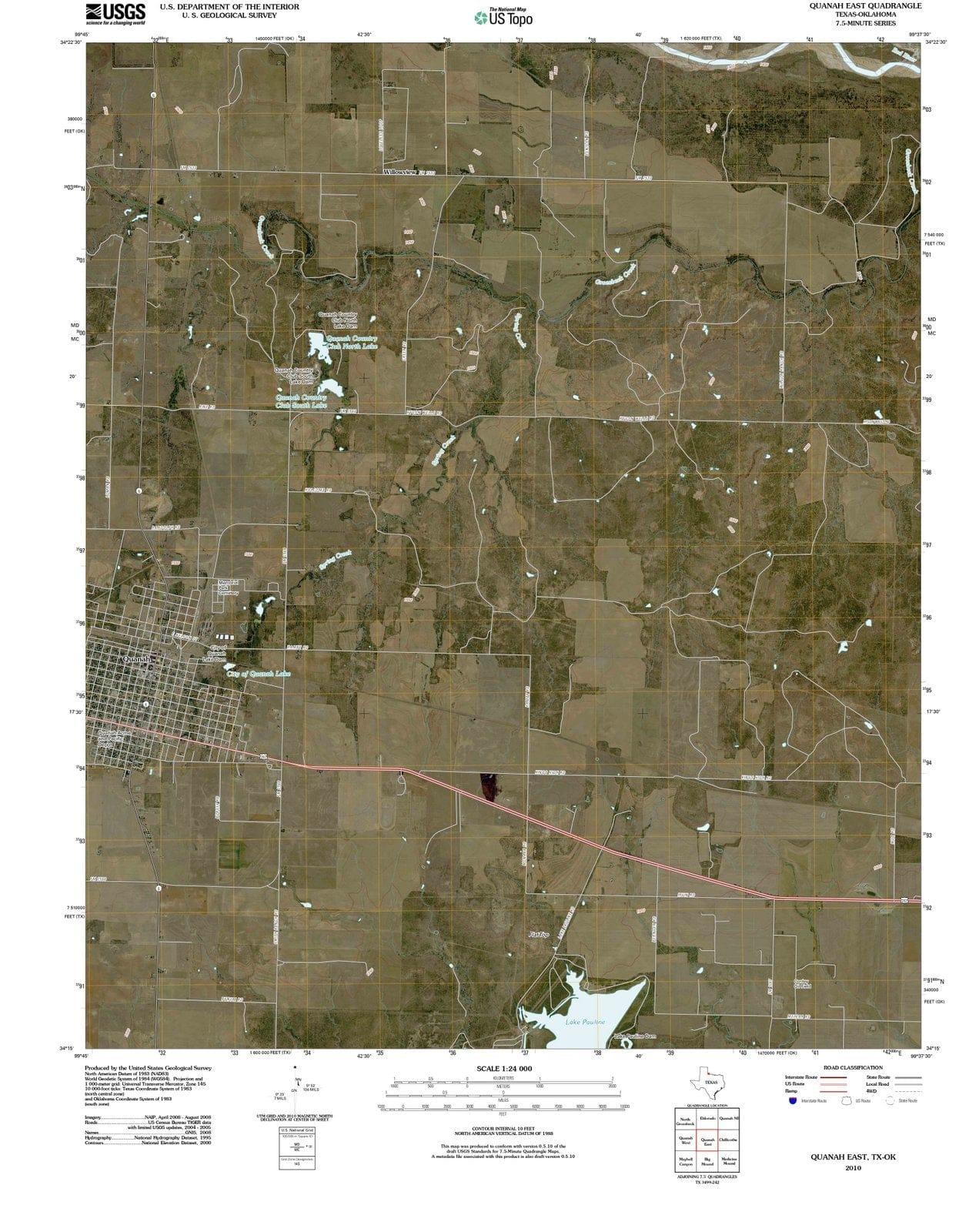 2010 Quanah East, TX - Texas - USGS Topographic Map