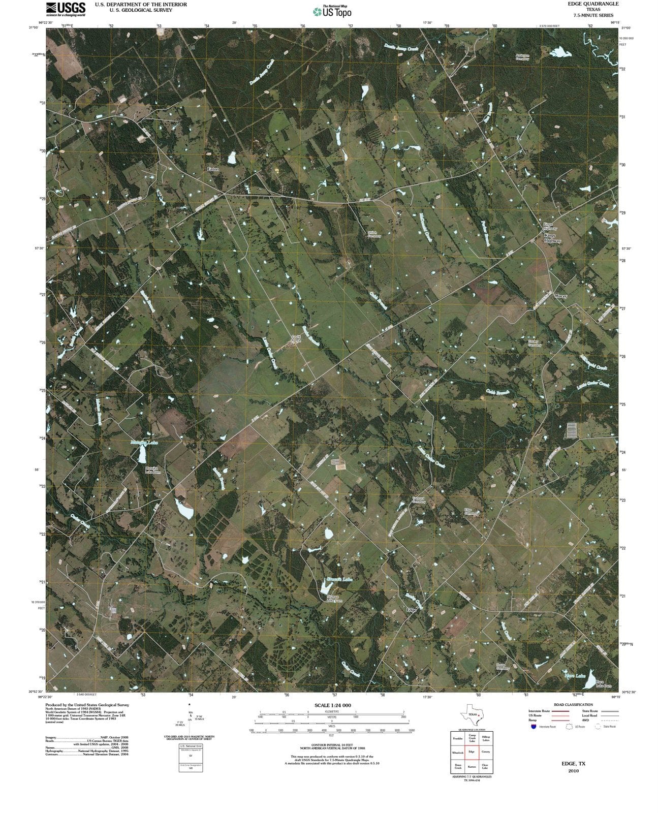 2010 Edge, TX - Texas - USGS Topographic Map