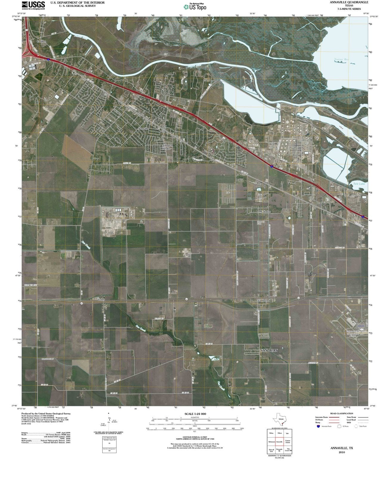 2010 Annaville, TX - Texas - USGS Topographic Map