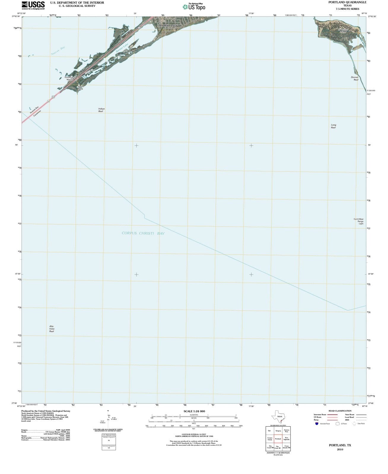 2010 Portland, TX - Texas - USGS Topographic Map