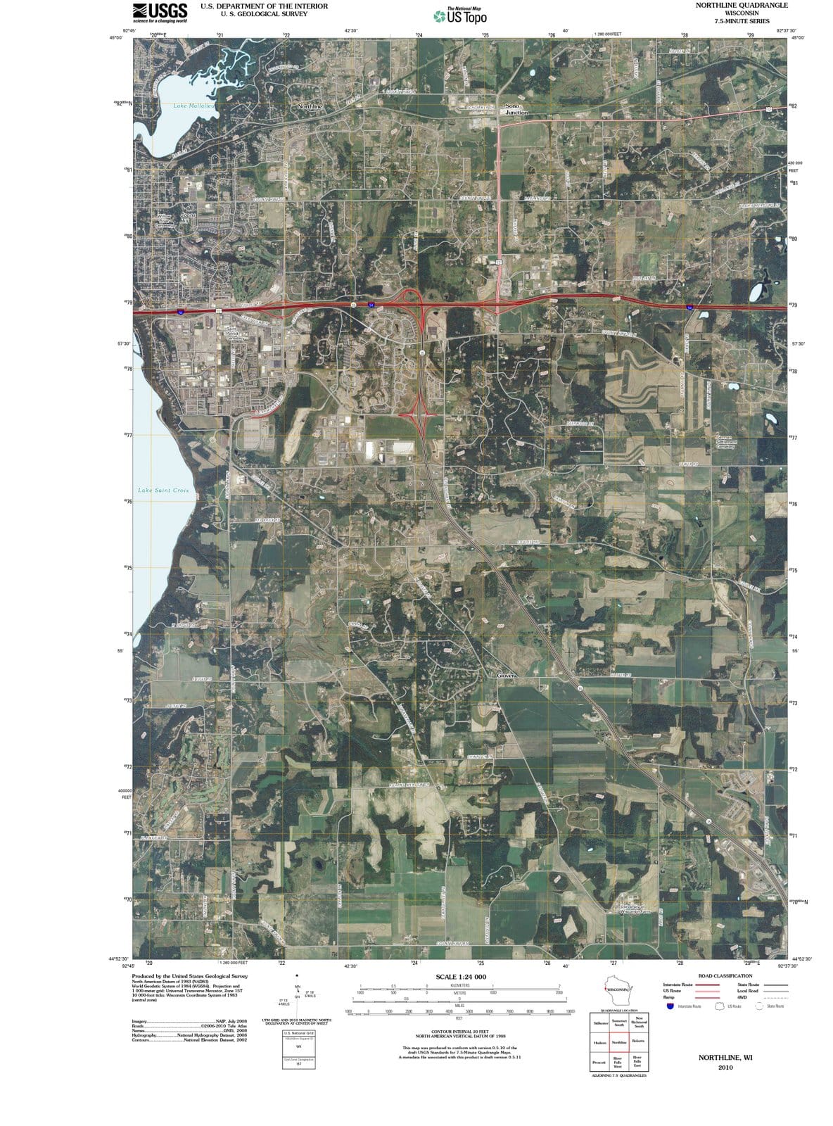2010 Northline, WI - Wisconsin - USGS Topographic Map