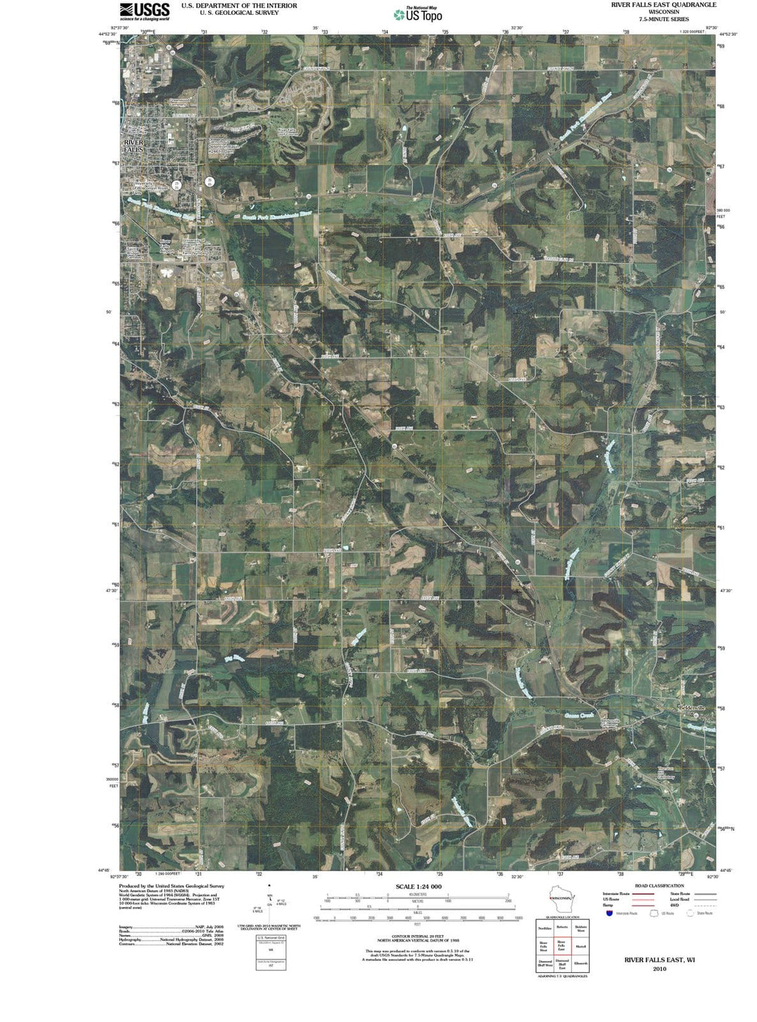 2010 River Falls East, WI - Wisconsin - USGS Topographic Map