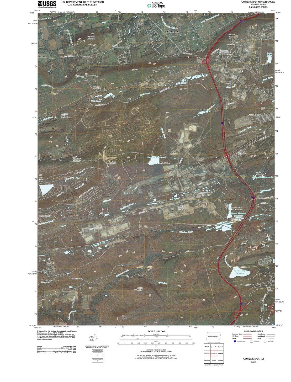 2010 Conyngham, PA - Pennsylvania - USGS Topographic Map