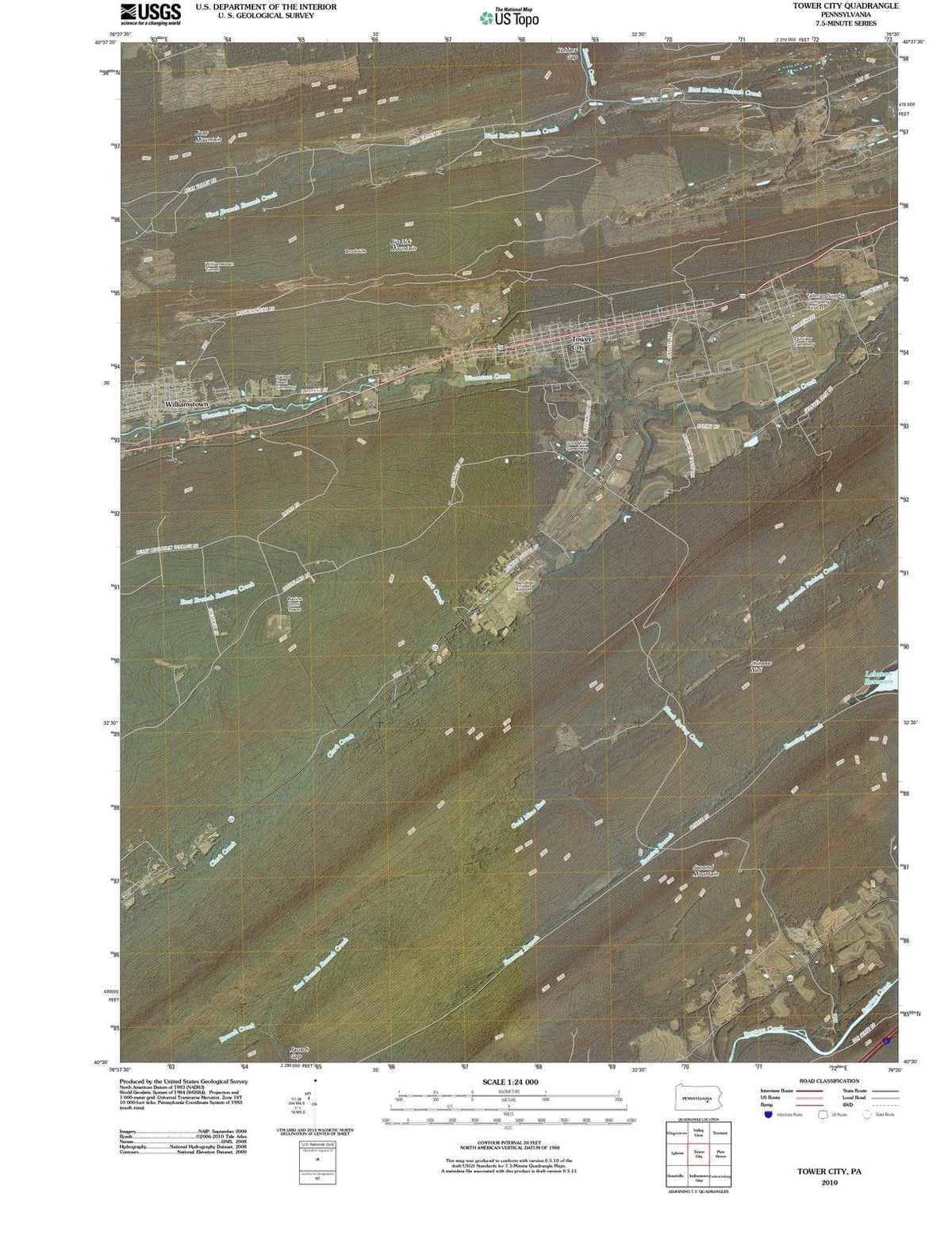 2010 Tower City, PA - Pennsylvania - USGS Topographic Map