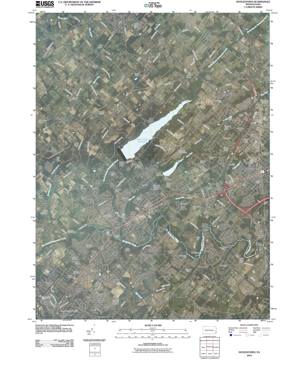 2010 Doylestown, PA - Pennsylvania - USGS Topographic Map