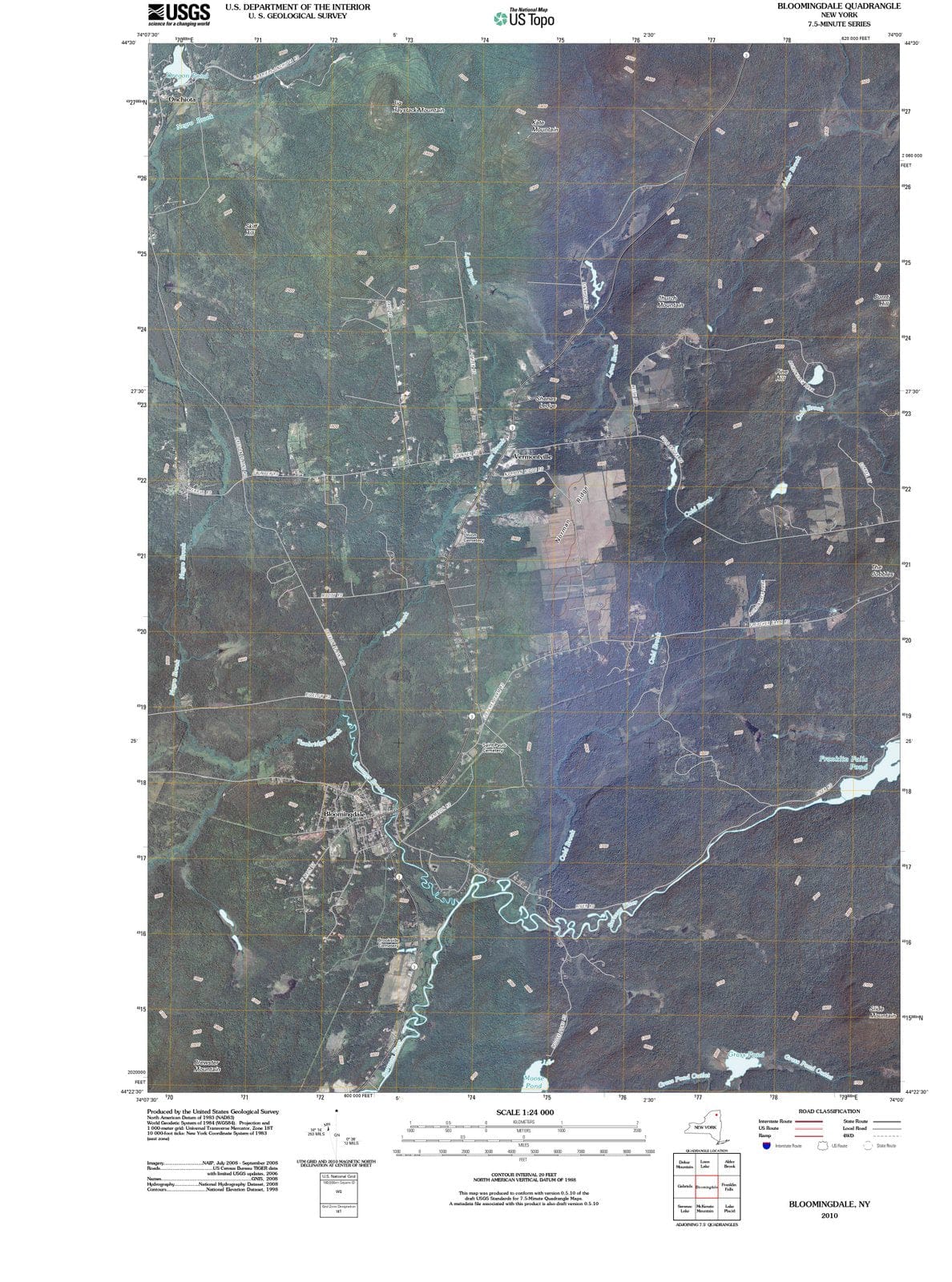 2010 Bloomingdale, NY - New York - USGS Topographic Map