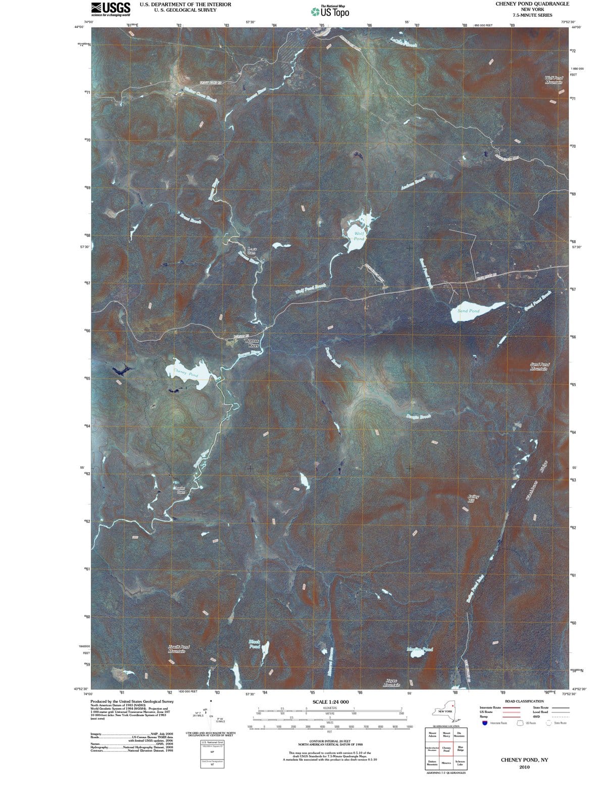 2010 Cheney Pond, NY - New York - USGS Topographic Map