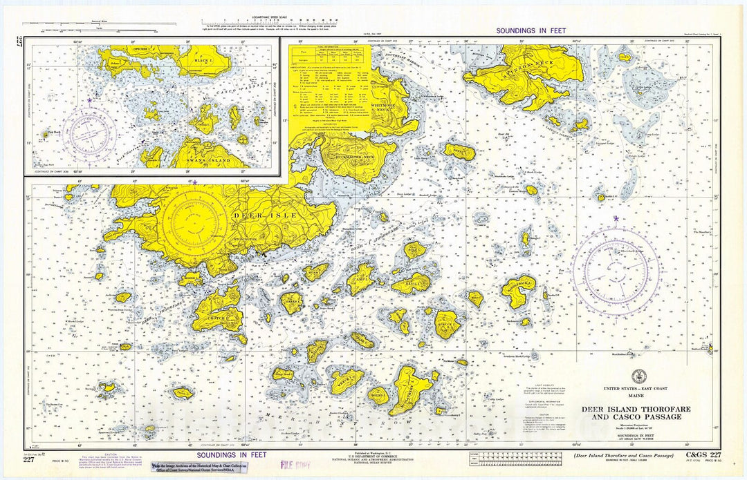 Historic Nautical Map - Deer Island Thorofare And Casco Passage, 1972 NOAA Chart - Vintage Wall Art