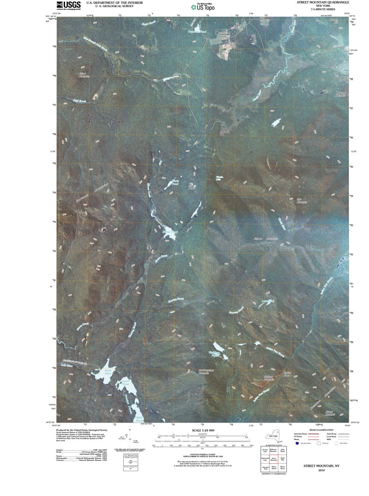 2010 Street Mountain, NY - New York - USGS Topographic Map