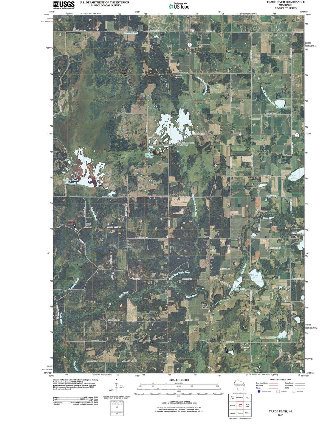 2010 Trade River, WI - Wisconsin - USGS Topographic Map