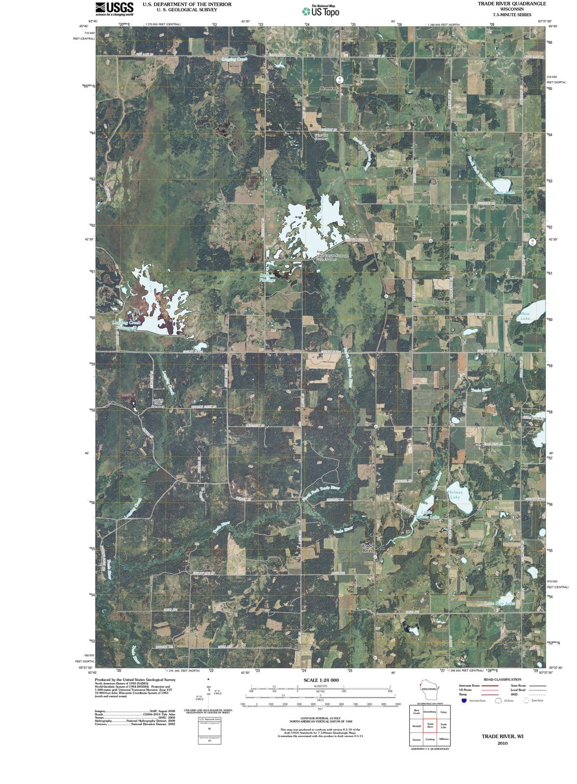 2010 Trade River, WI - Wisconsin - USGS Topographic Map