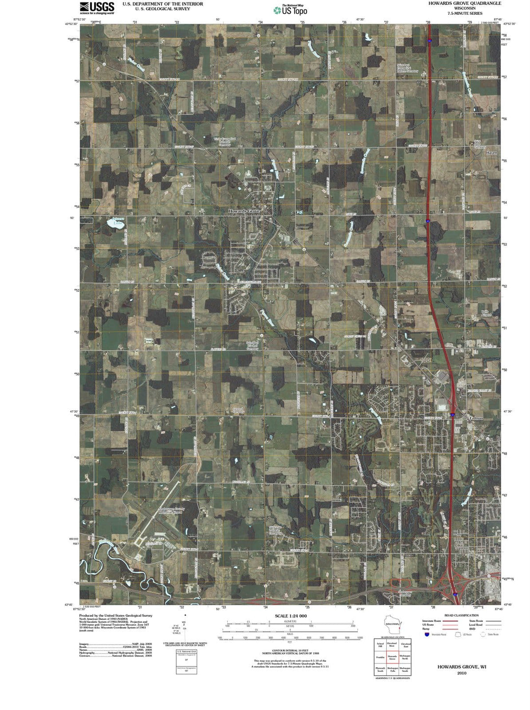 2010 Howards Grove, WI - Wisconsin - USGS Topographic Map