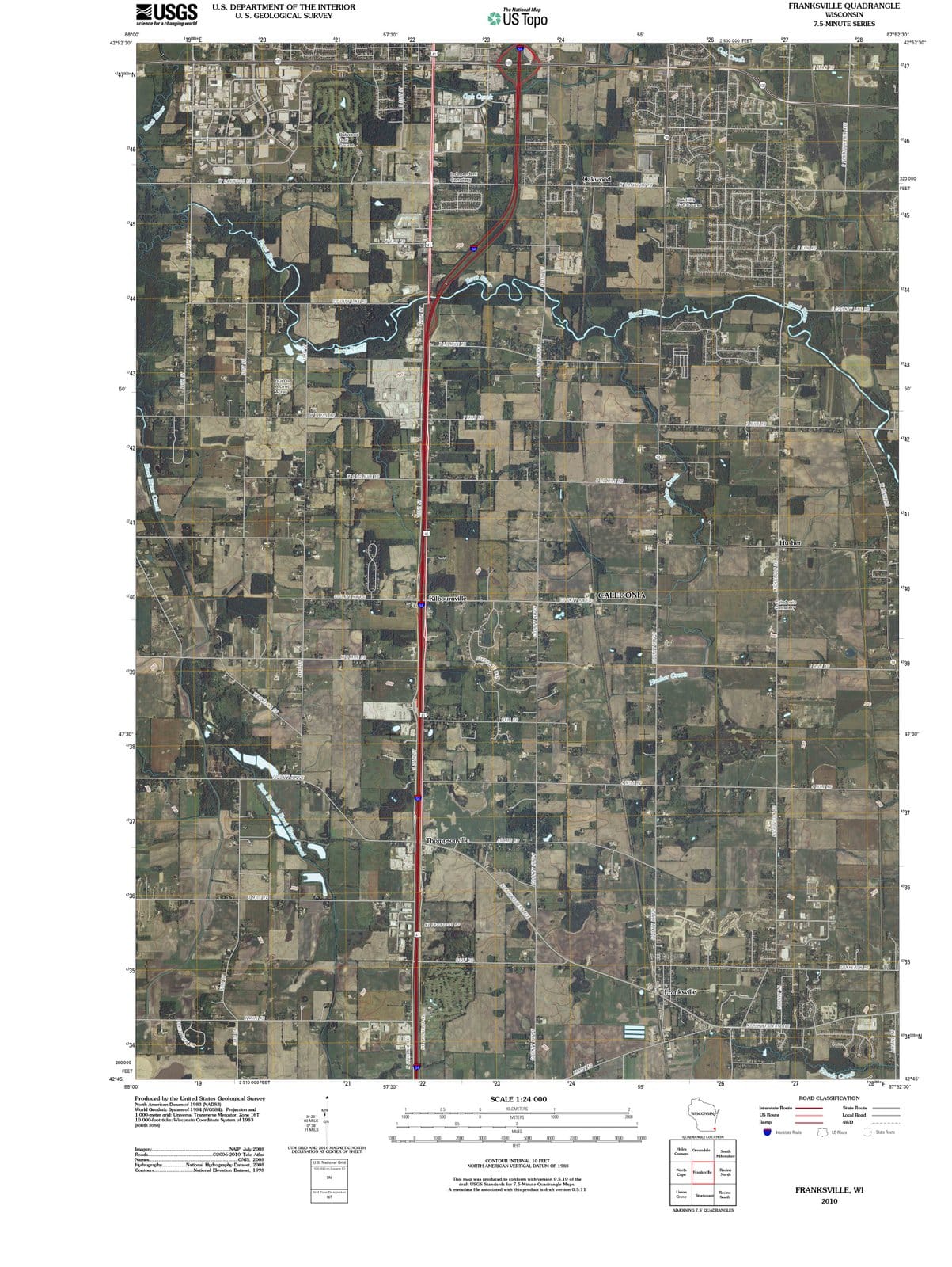 2010 Franksville, WI - Wisconsin - USGS Topographic Map