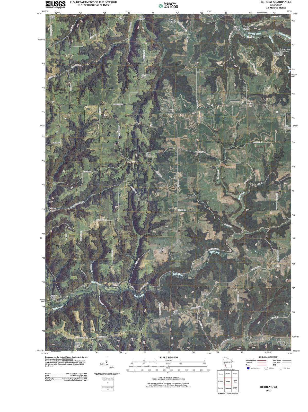 2010 Retreat, WI - Wisconsin - USGS Topographic Map