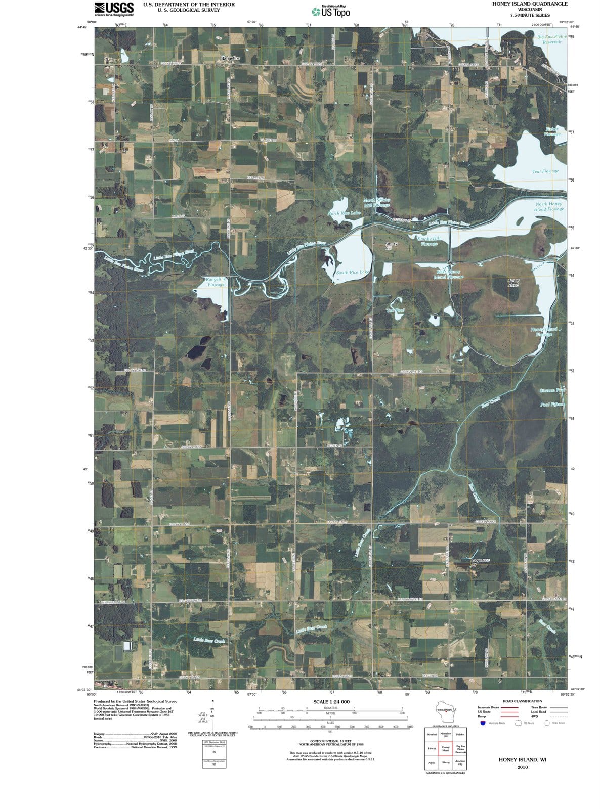 2010 Honey Island, WI - Wisconsin - USGS Topographic Map