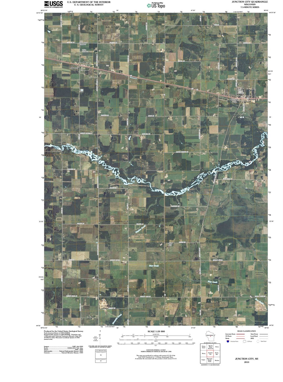 2010 Junction City, WI - Wisconsin - USGS Topographic Map