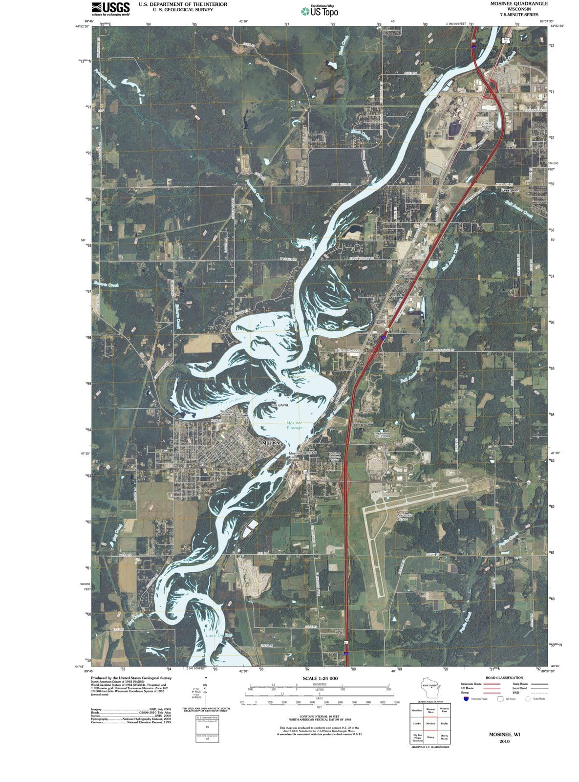 2010 Mosinee, WI - Wisconsin - USGS Topographic Map