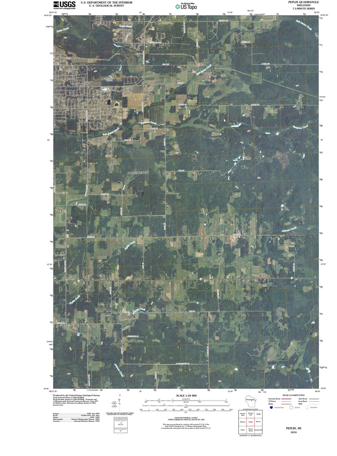 2010 Peplin, WI - Wisconsin - USGS Topographic Map