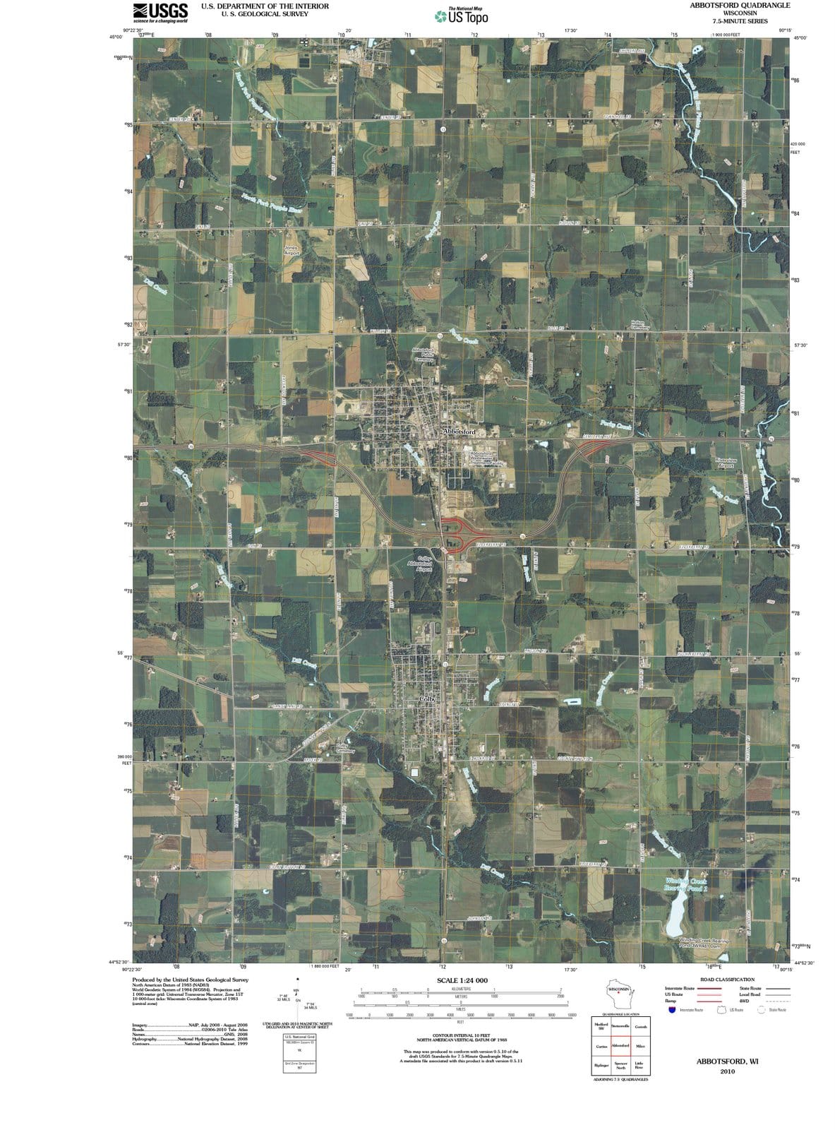 2010 Abbotsford, WI - Wisconsin - USGS Topographic Map