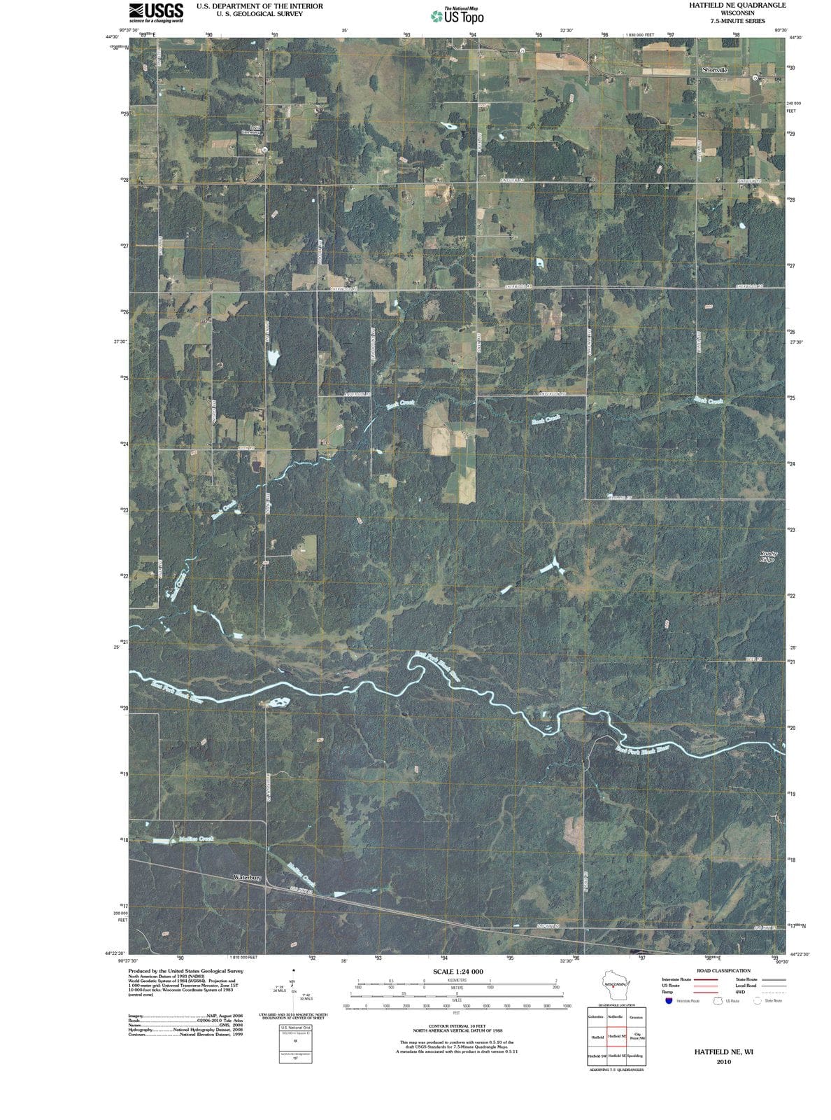 2010 Hatfield, WI - Wisconsin - USGS Topographic Map
