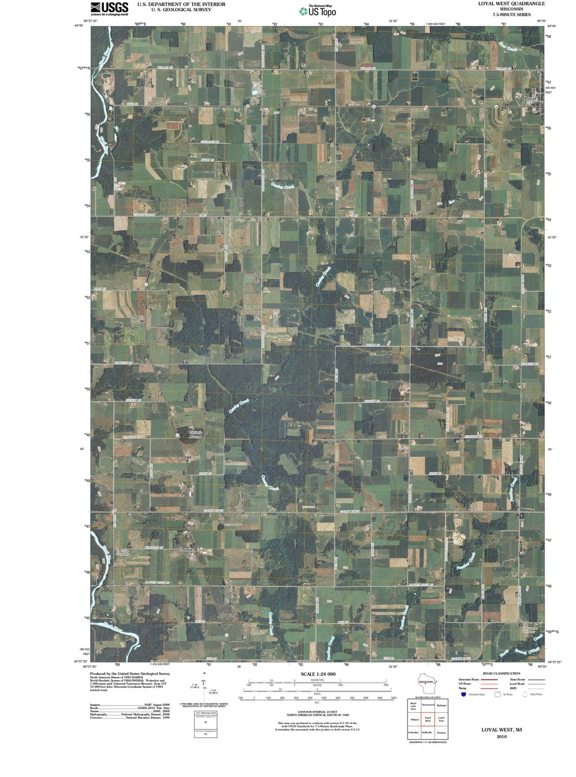 2010 Loyal West, WI - Wisconsin - USGS Topographic Map