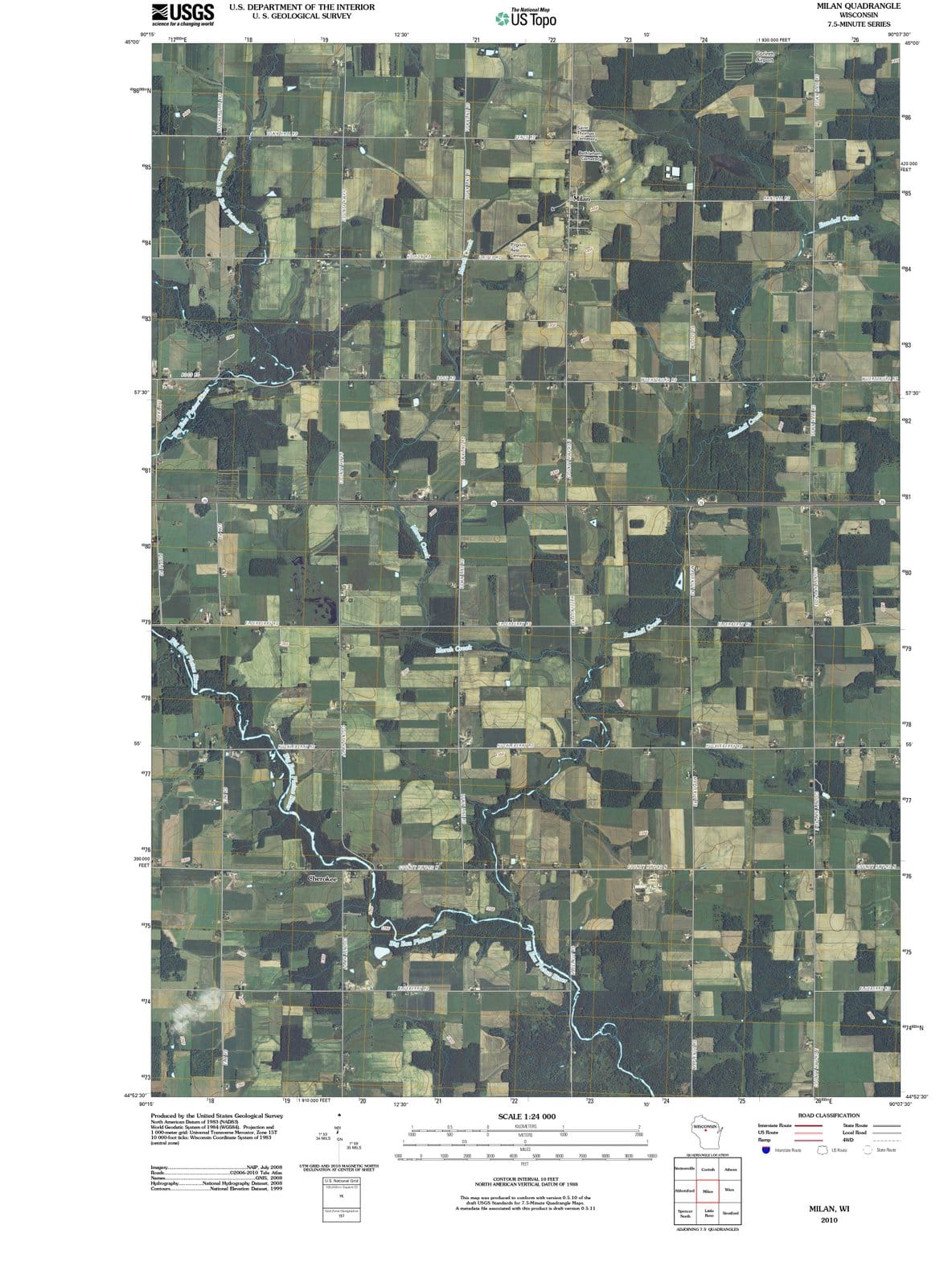 2010 Milan, WI - Wisconsin - USGS Topographic Map