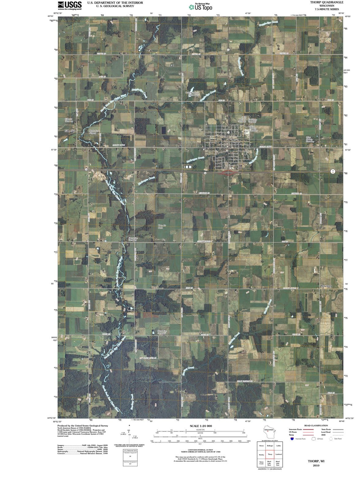 2010 Thorp, WI - Wisconsin - USGS Topographic Map