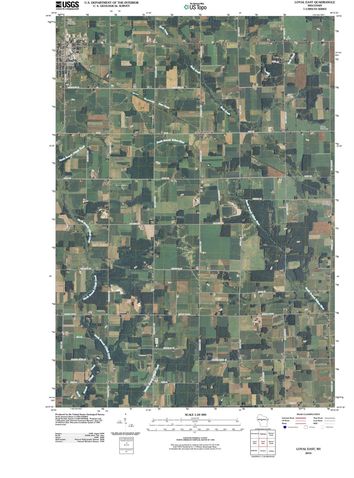 2010 Loyal East, WI - Wisconsin - USGS Topographic Map