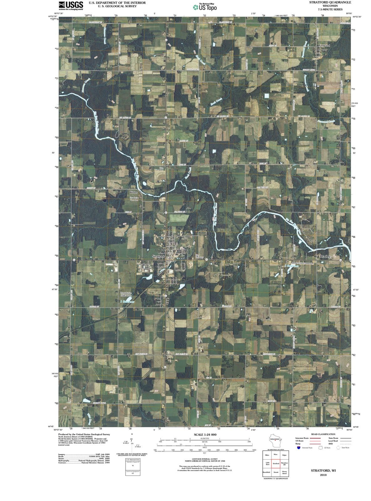 2010 Stratford, WI - Wisconsin - USGS Topographic Map